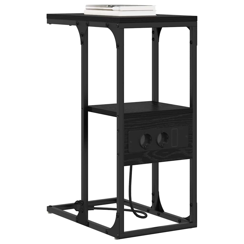 vidaXL Noptieră Stejar negru 41.5 x 26 x 60.5 cm Lemn compozit vidaXL Noptieră Stejar negru 41.5 x 26 x 60.5 cm Lemn compozit