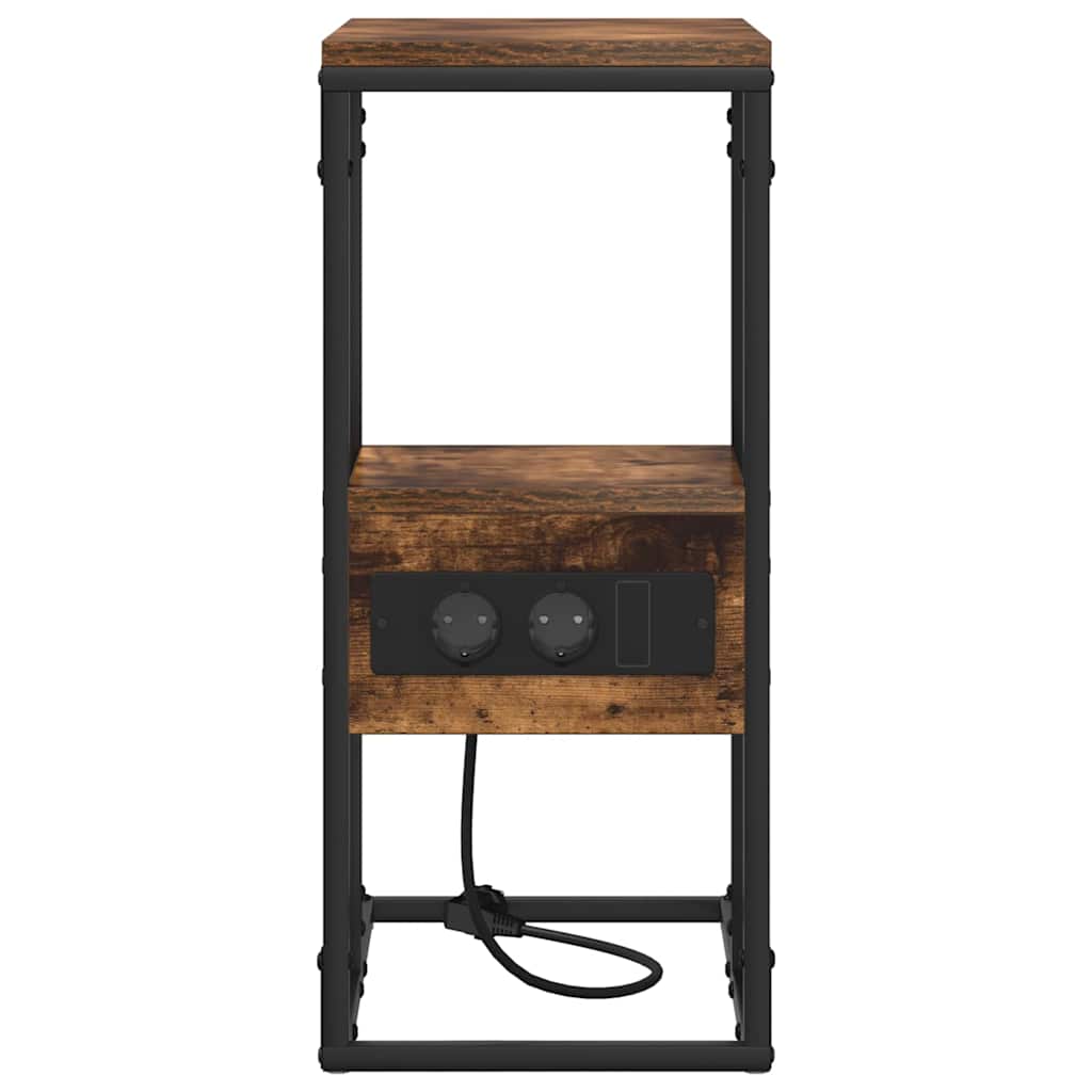 vidaXL Dulap de noapte Stejar afumat 41.5 x 26 x 60.5 cm Lemn compozit