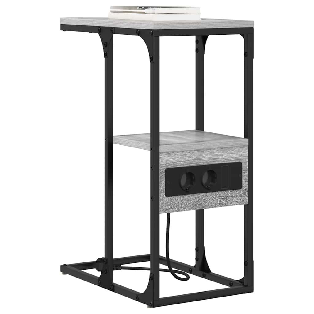 vidaXL Dulap de noapte sonoma gri 41.5 x 26 x 60.5 cm Lemn compozit