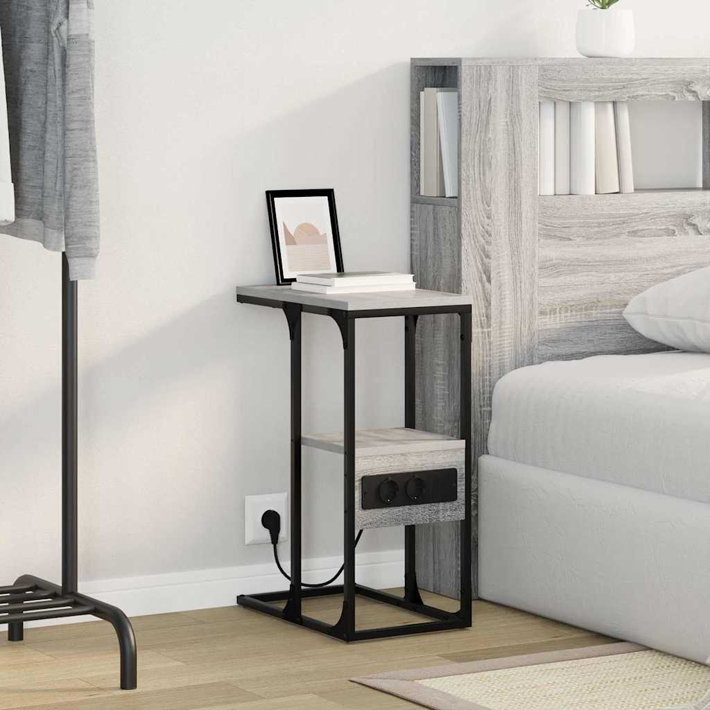vidaXL Dulap de noapte sonoma gri 41.5 x 26 x 60.5 cm Lemn compozit