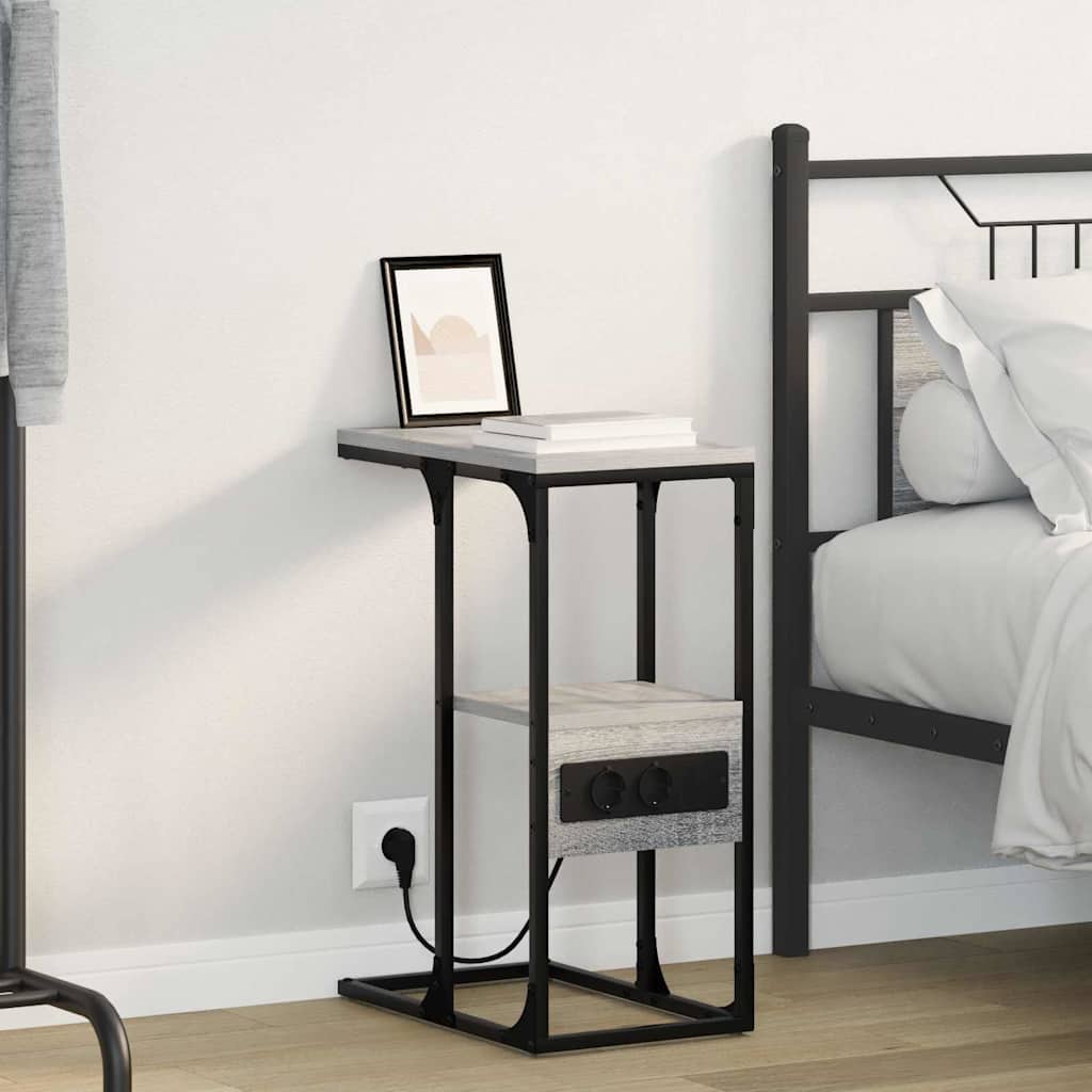 vidaXL Dulap de noapte sonoma gri 41.5 x 26 x 60.5 cm Lemn compozit