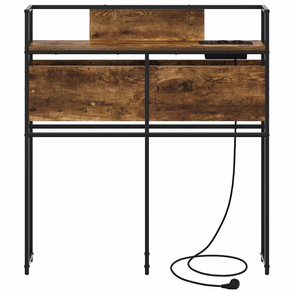 vidaXL Tăblie de depozitare cu raft Stejar afumat 75 cm Lemn compozit