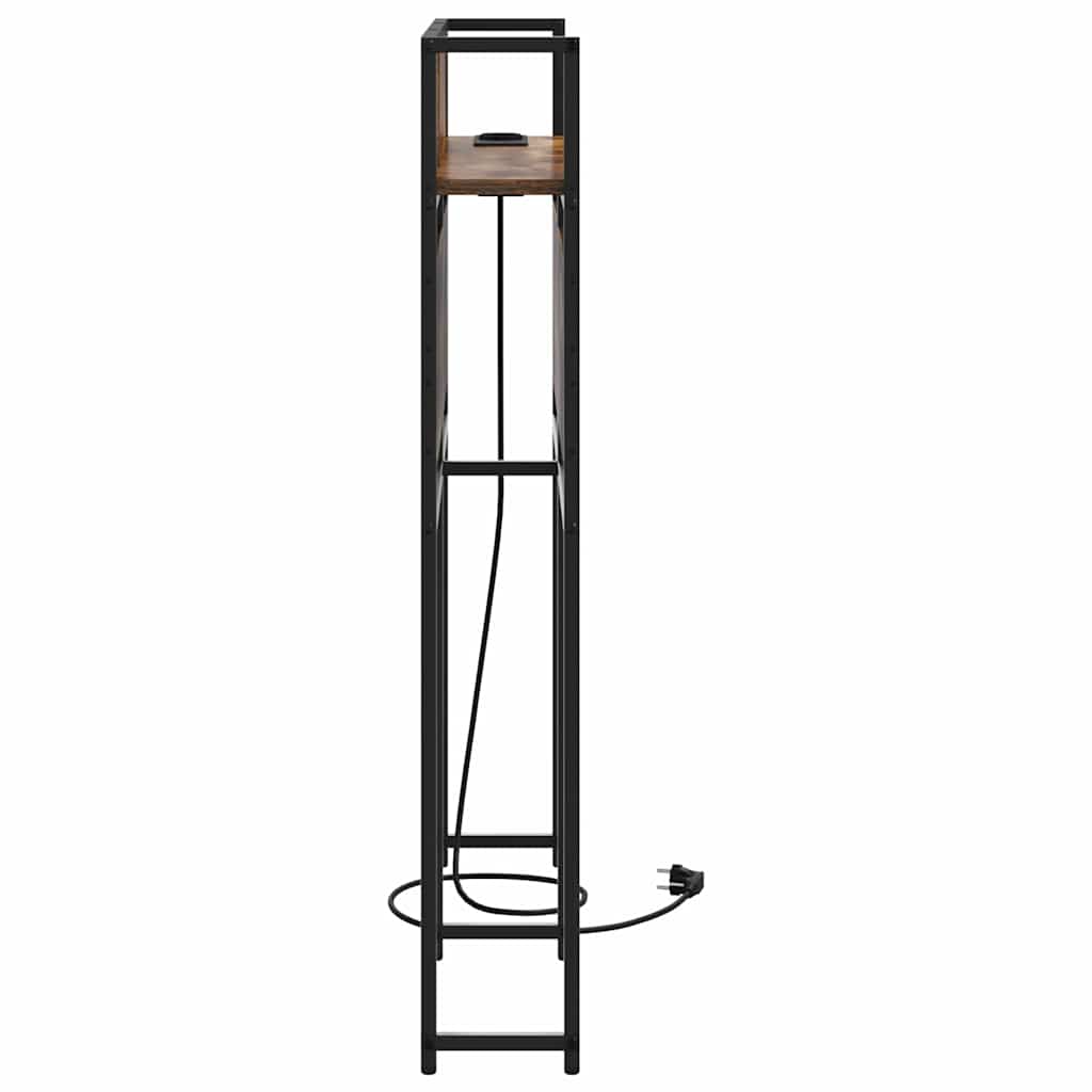 vidaXL Tăblie de depozitare cu raft Stejar afumat 75 cm Lemn compozit