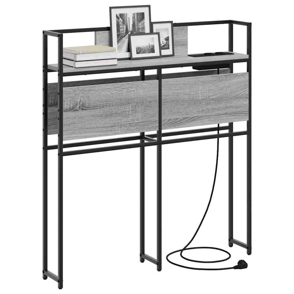 vidaXL Tăblie de depozitare cu raft sonoma gri 75 cm Lemn compozit