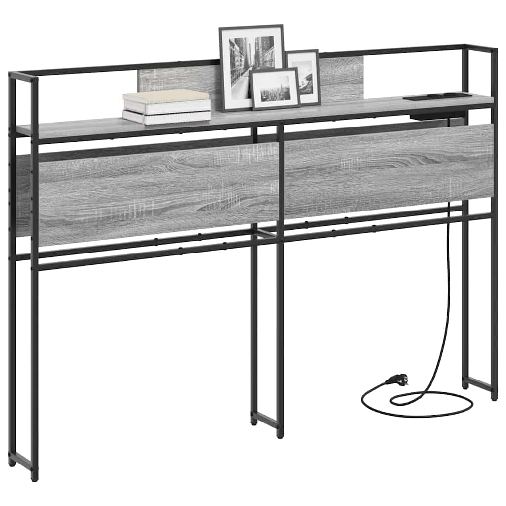 vidaXL Tăblie de depozitare cu raft sonoma gri 120 cm Lemn compozit