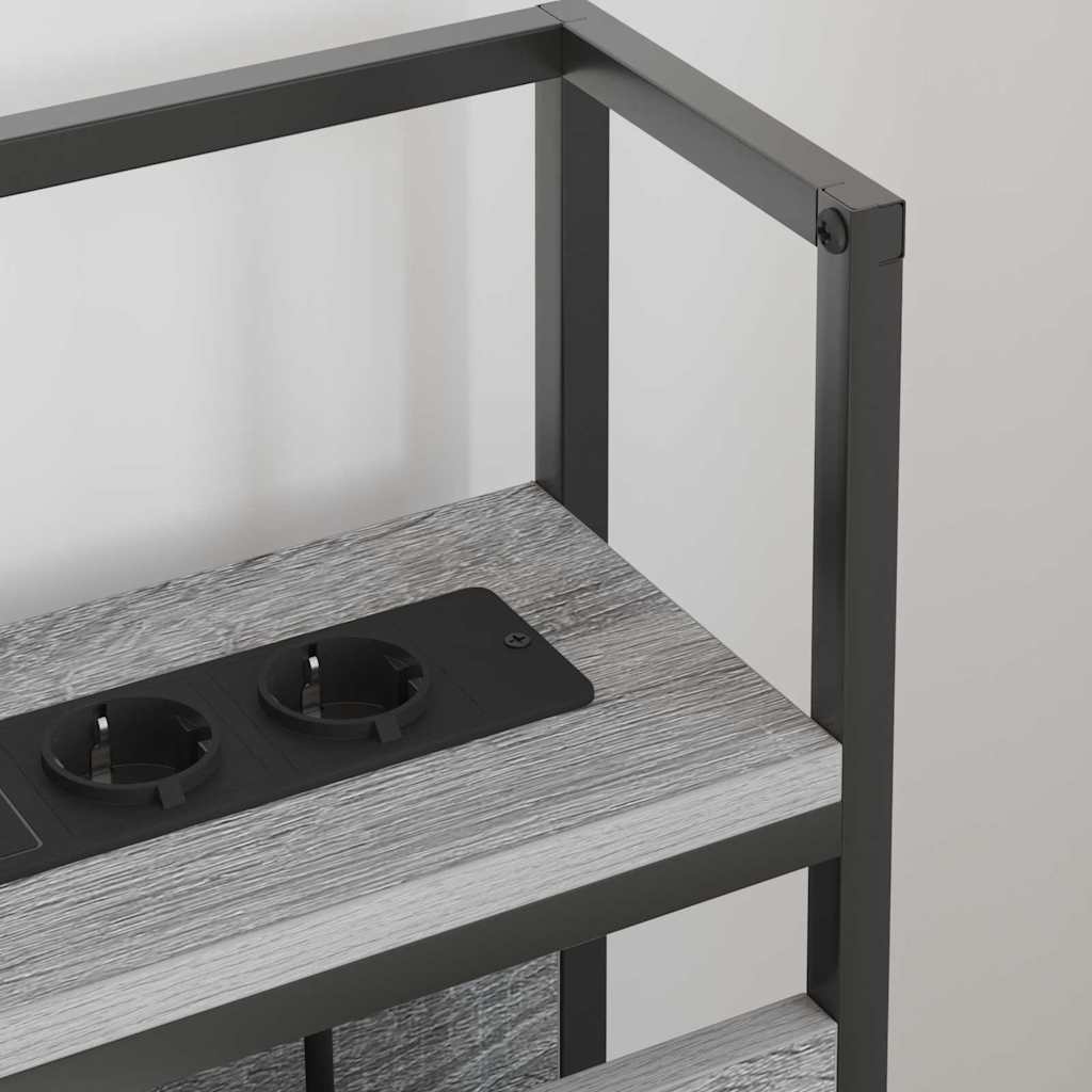 vidaXL Tăblie de depozitare cu raft sonoma gri 120 cm Lemn compozit