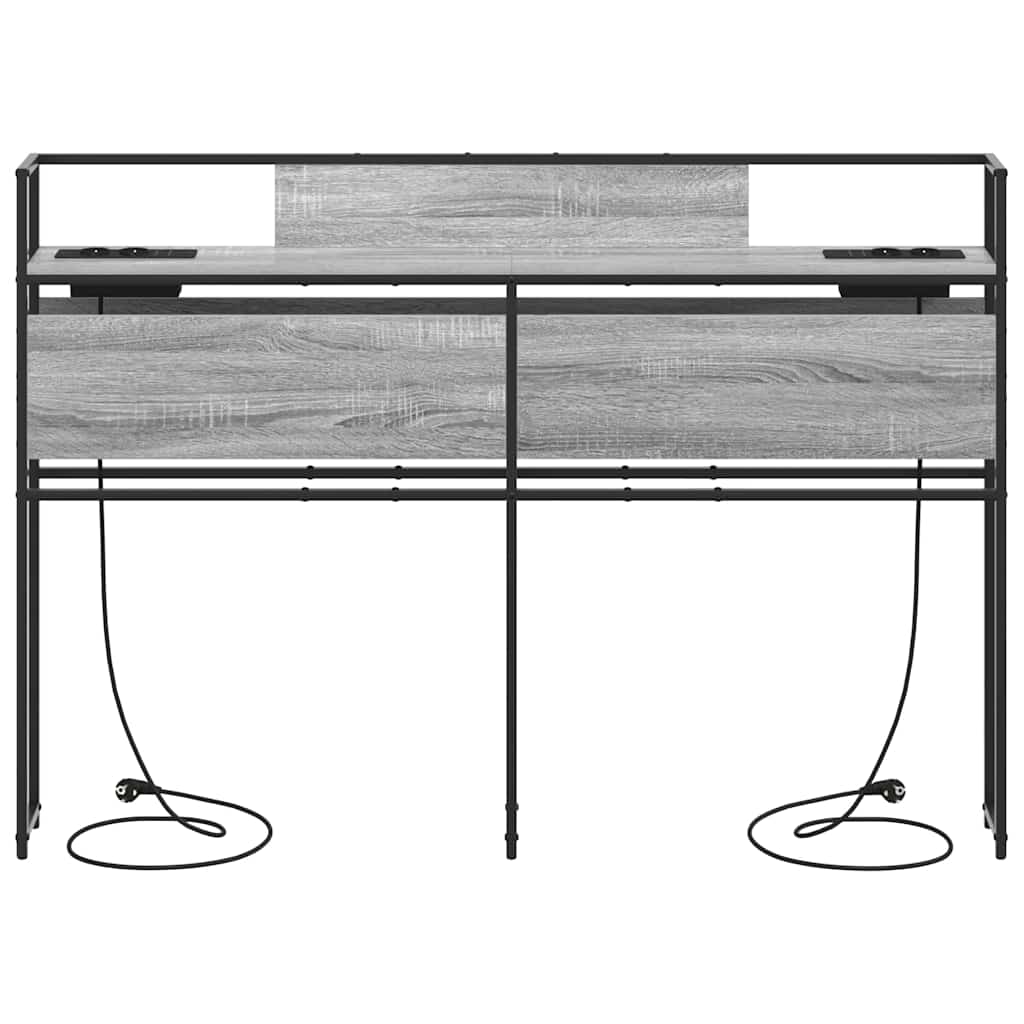 vidaXL Tăblie de depozitare cu raft sonoma gri 120 cm Lemn compozit