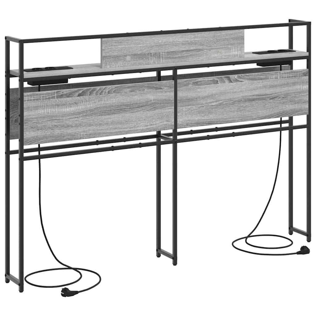 vidaXL Tăblie de depozitare cu raft sonoma gri 120 cm Lemn compozit