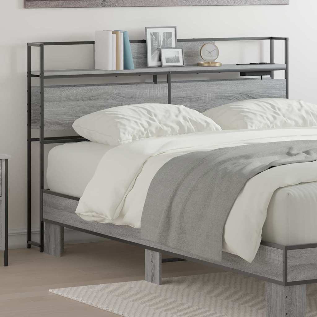 vidaXL Tăblie de depozitare cu raft sonoma gri 120 cm Lemn compozit