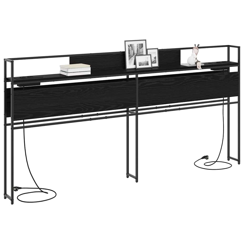 vidaXL Tăblie de depozitare Stejar negru 180 cm Lemn compozit vidaXL Tăblie de depozitare Stejar negru 180 cm Lemn compozit