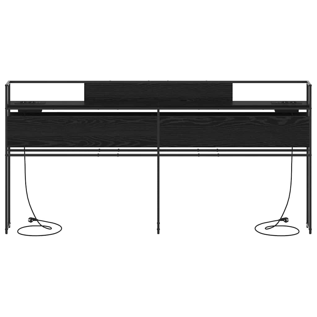 vidaXL Tăblie de depozitare Stejar negru 180 cm Lemn compozit vidaXL Tăblie de depozitare Stejar negru 180 cm Lemn compozit