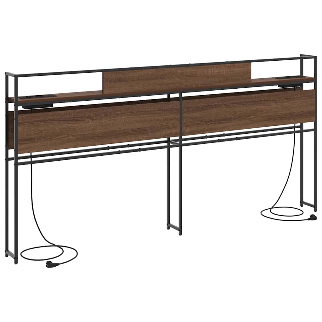 vidaXL Tăblie de depozitare cu raft Stejar brun 200 cm Lemn compozit