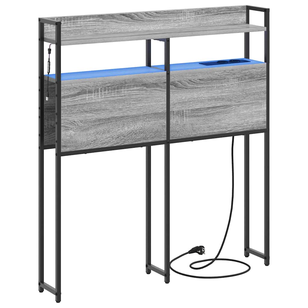 vidaXL Tăblie de depozitare cu raft sonoma gri 90 cm Lemn compozit vidaXL Tăblie de depozitare cu raft sonoma gri 90 cm Lemn compozit