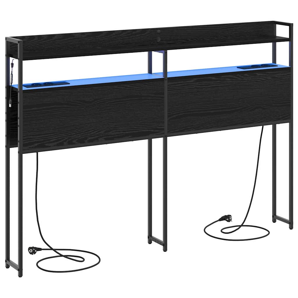 vidaXL Tăblie de depozitare cu raft Stejar negru 120 cm Lemn compozit vidaXL Tăblie de depozitare cu raft Stejar negru 120 cm Lemn compozit