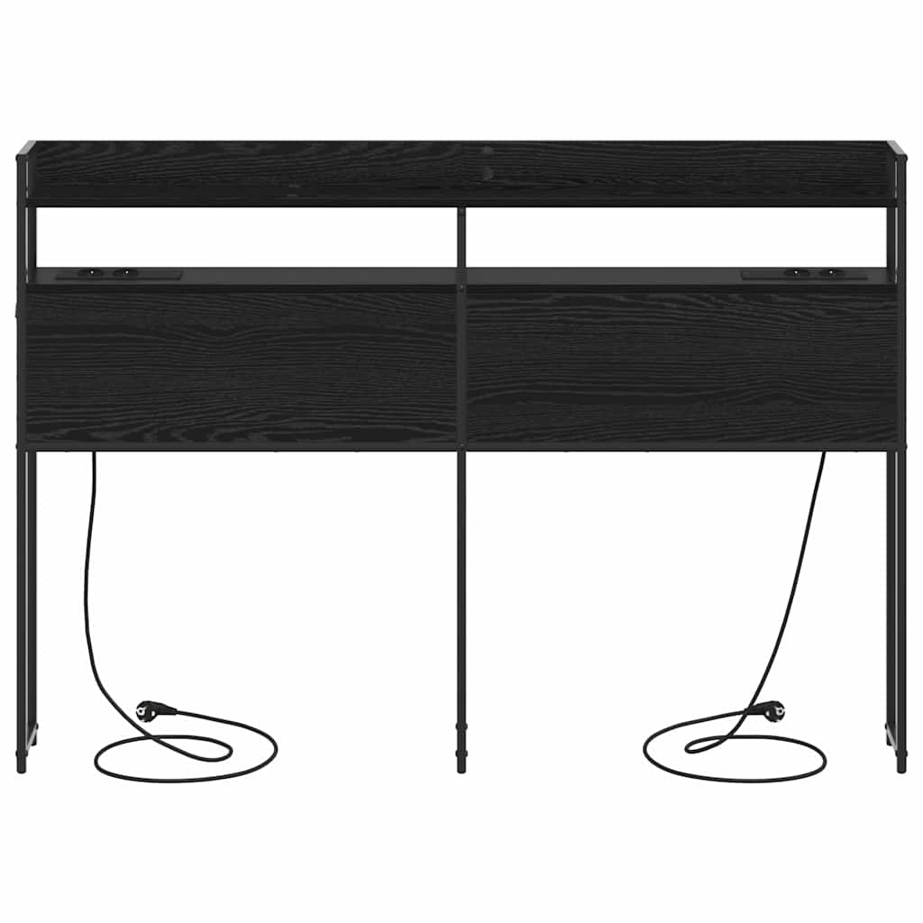 vidaXL Tăblie cap cu raft Stejar negru 140 cm Lemn compozit