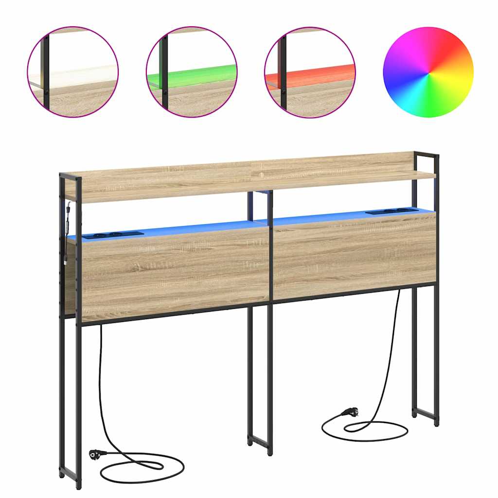 vidaXL Tăblie cap cu raft Stejar sonoma 140 cm Lemn compozit