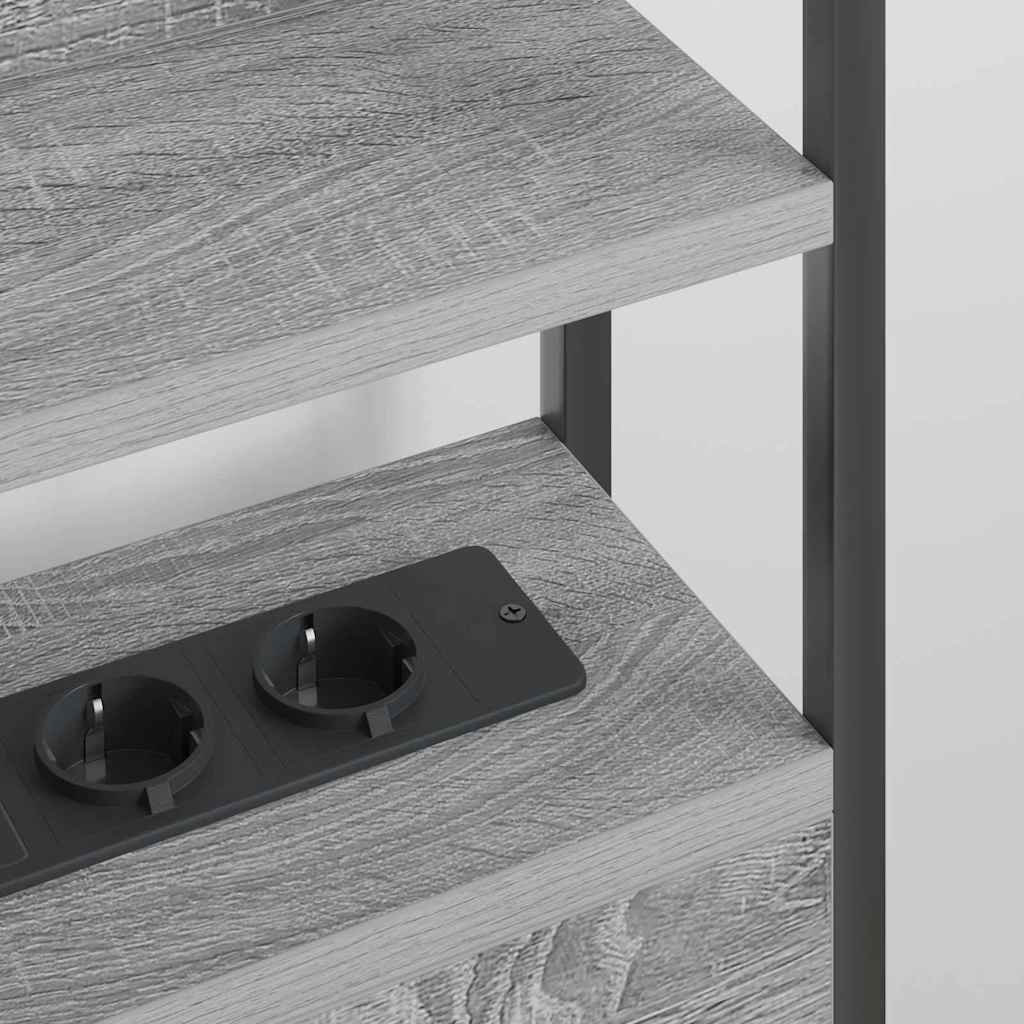 vidaXL Tăblie cap cu raft cu headboard sonoma gri 140 cm Lemn compozit