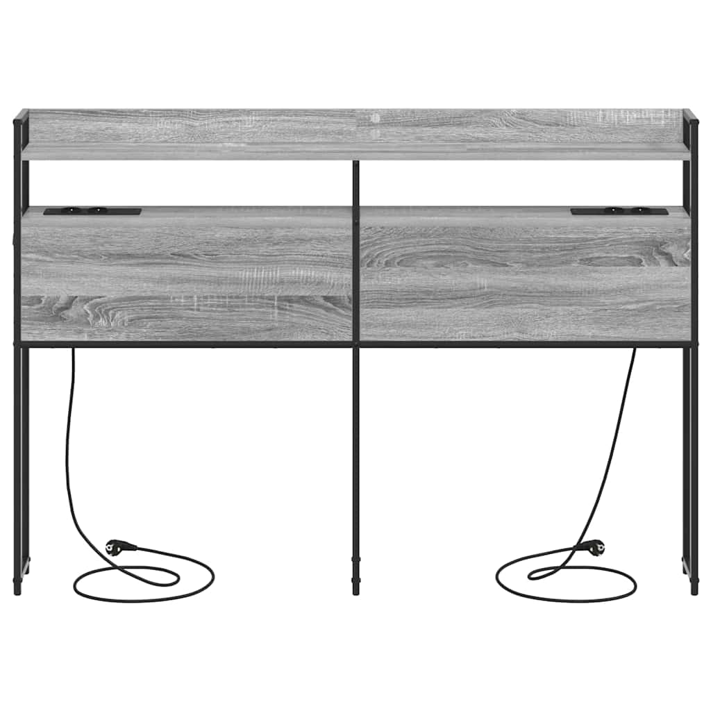 vidaXL Tăblie cap cu raft cu headboard sonoma gri 140 cm Lemn compozit