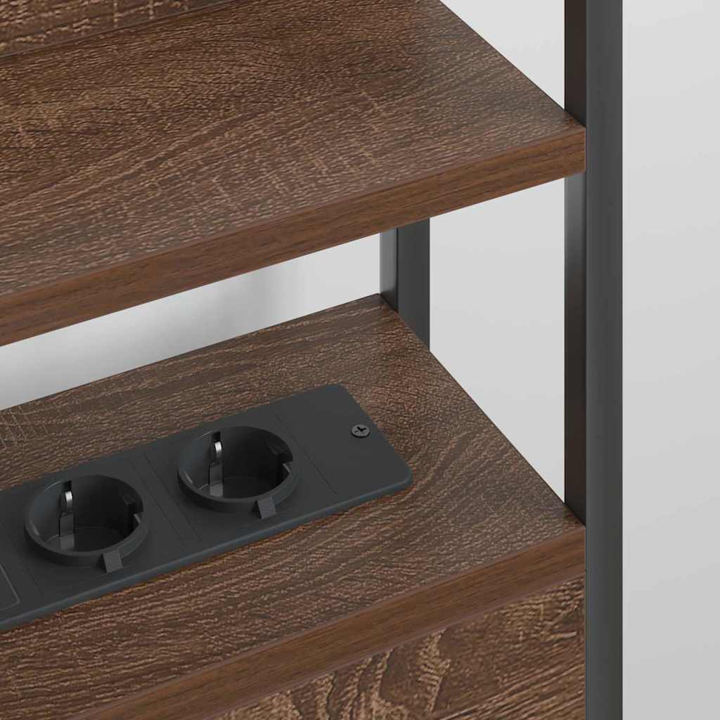 vidaXL Tăblie cap cu raft Stejar brun 140 cm Lemn compozit