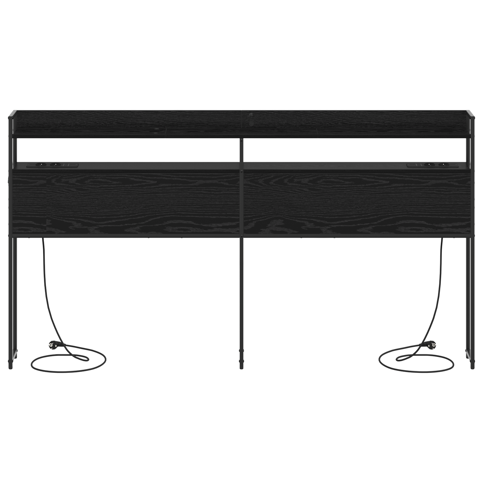 vidaXL Tăblie de depozitare cu raft Stejar negru 180 cm Lemn compozit vidaXL Tăblie de depozitare cu raft Stejar negru 180 cm Lemn compozit