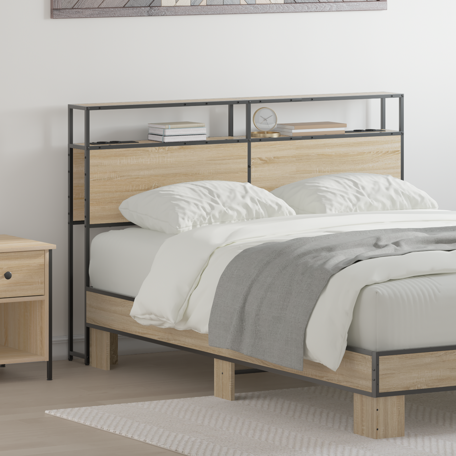 vidaXL Tăblie de depozitare Stejar sonoma 150 cm Lemn compozit vidaXL Tăblie de depozitare Stejar sonoma 150 cm Lemn compozit