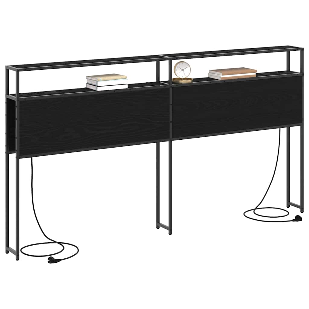 vidaXL Tăblie de depozitare Stejar negru 180 cm Lemn compozit vidaXL Tăblie de depozitare Stejar negru 180 cm Lemn compozit