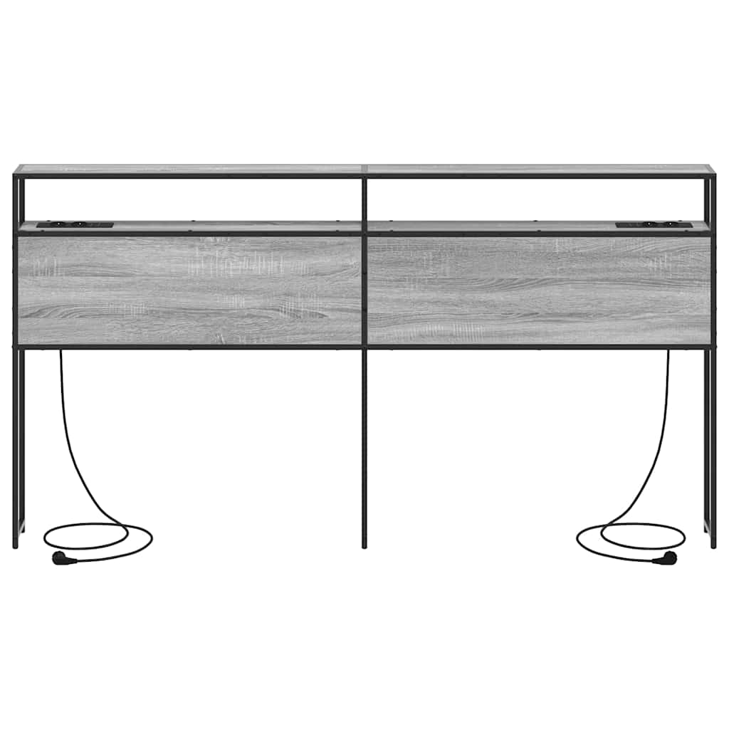 vidaXL Tăblie de depozitare cu raft sonoma gri 180 cm Lemn compozit