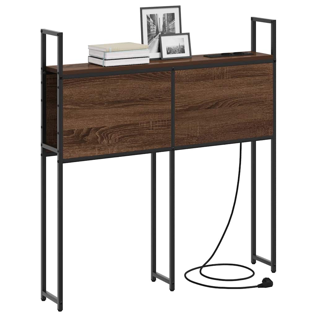 vidaXL Tăblie de Depozitare cu Stație de Încărcare Stejar brun 75 cm