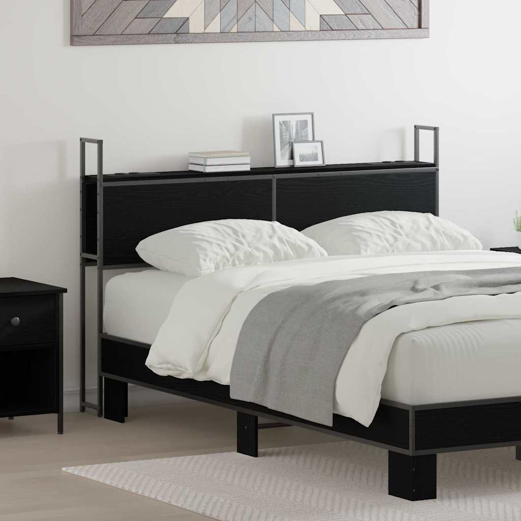 vidaXL Tăblie de depozitare Stejar negru 120 cm Lemn compozit vidaXL Tăblie de depozitare Stejar negru 120 cm Lemn compozit