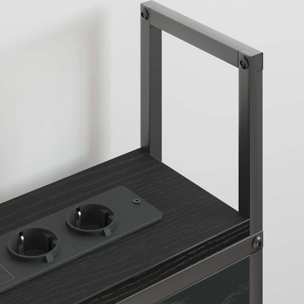 vidaXL Tăblie de Depozitare cu Stație de Încărcare Stejar negru 150 cm