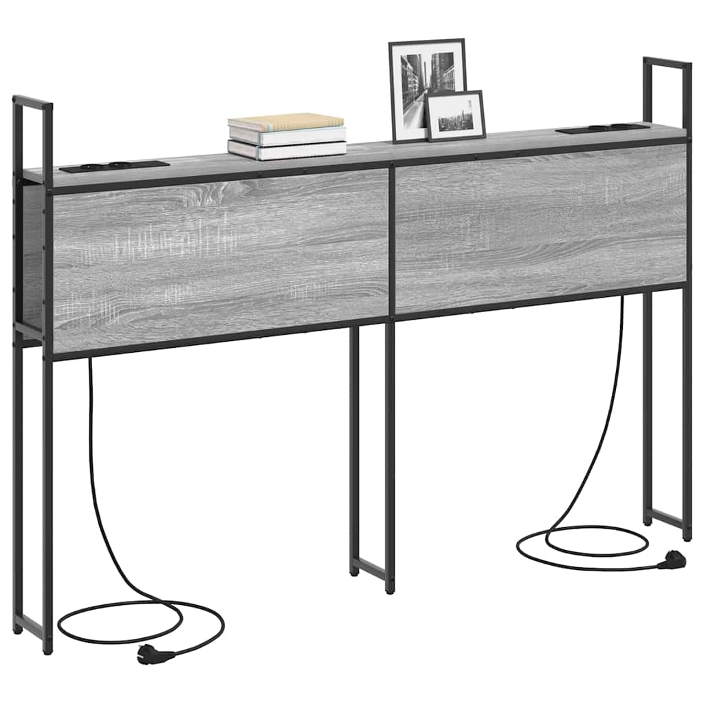 vidaXL Tăblie de Depozitare cu Stație de Încărcare sonoma gri 150 cm