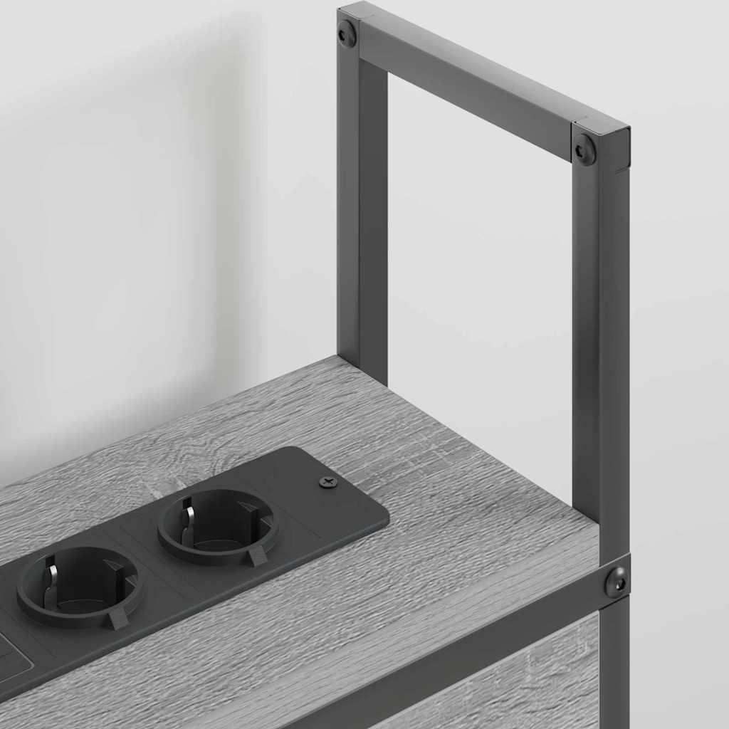 vidaXL Tăblie de Depozitare cu Stație de Încărcare sonoma gri 150 cm