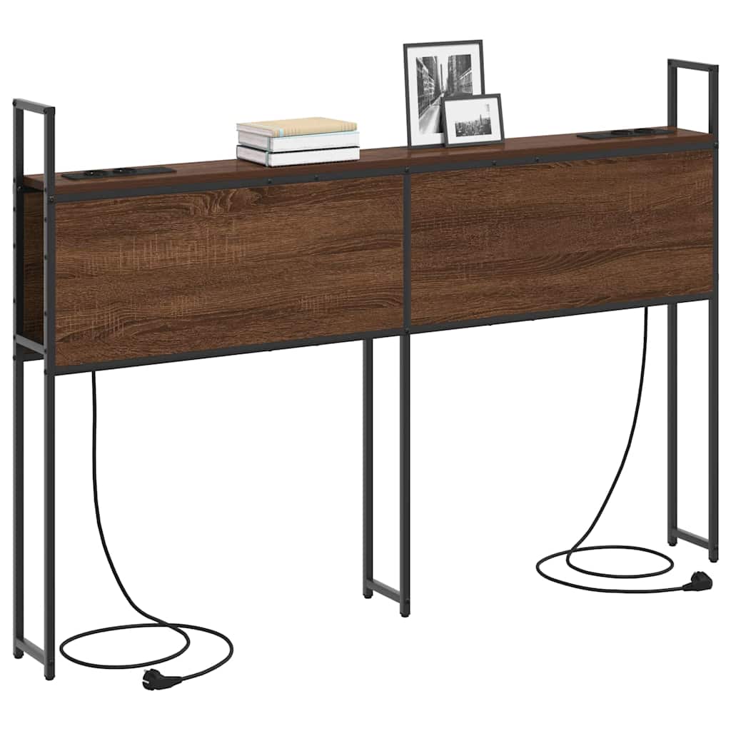 vidaXL Tăblie de Depozitare cu Stație de Încărcare Stejar brun 150 cm