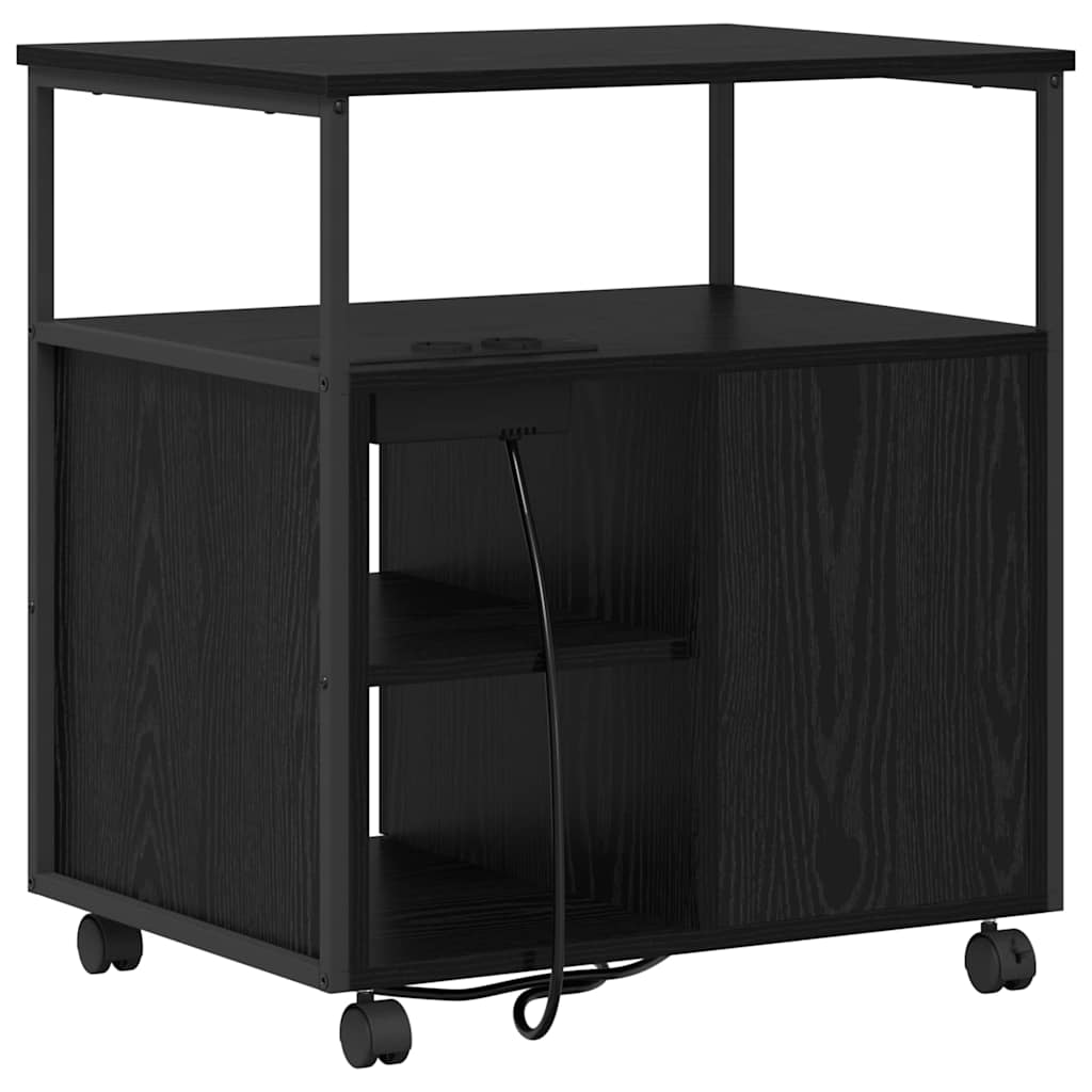 vidaXL Dulap de birou Stejar negru 60 x 46 x 67 cm Lemn compozit vidaXL Dulap de birou Stejar negru 60 x 46 x 67 cm Lemn compozit