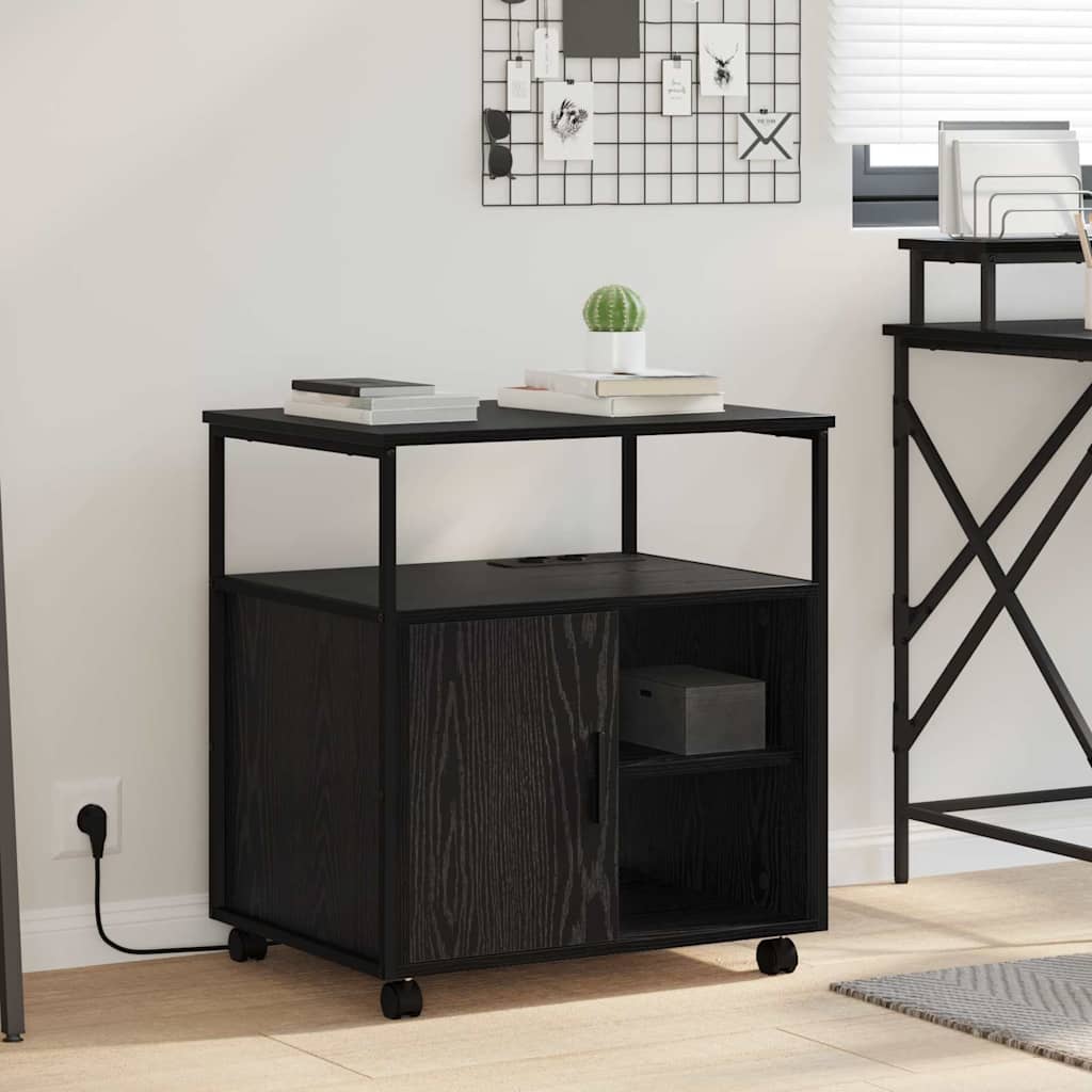vidaXL Dulap de birou Stejar negru 60 x 46 x 67 cm Lemn compozit vidaXL Dulap de birou Stejar negru 60 x 46 x 67 cm Lemn compozit
