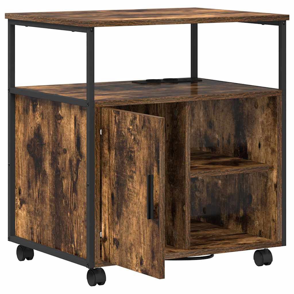 vidaXL Dulap de birou Stejar afumat 60 x 46 x 67 cm Lemn compozit