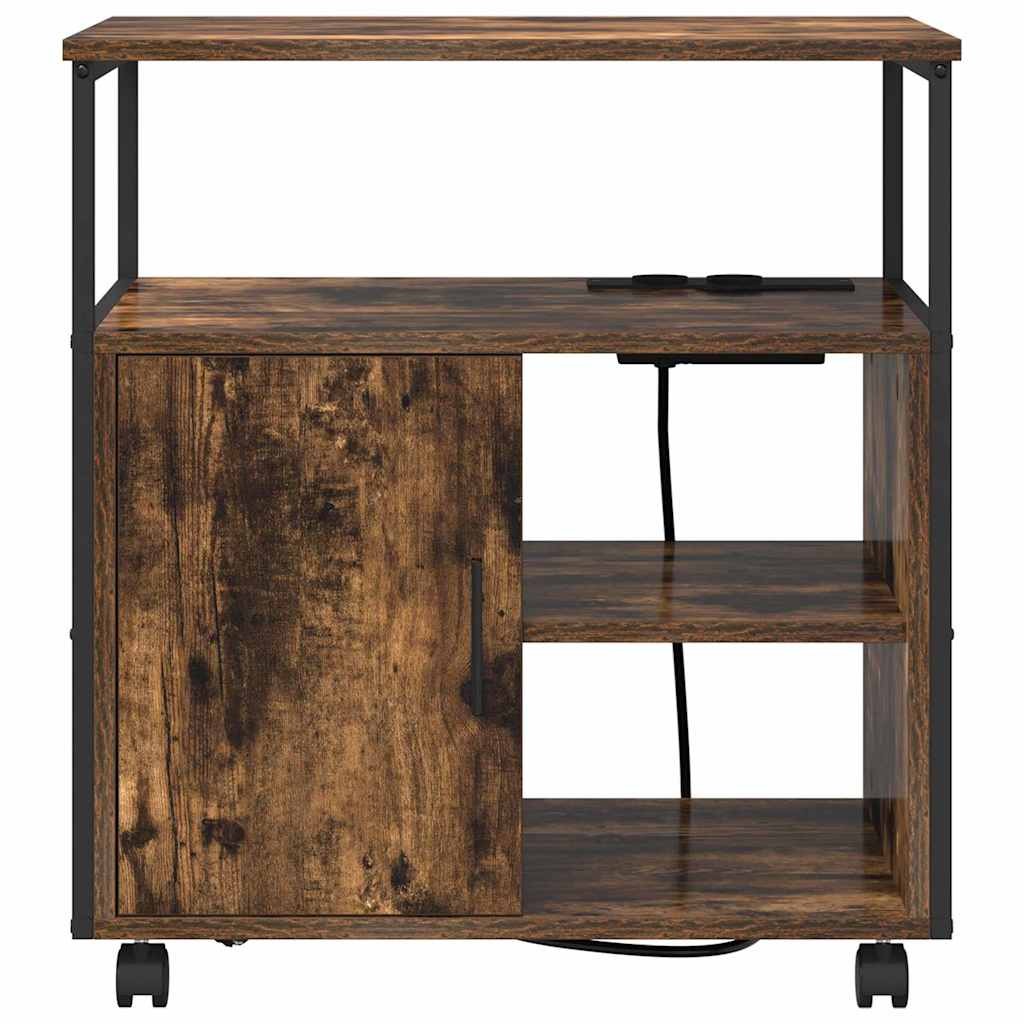 vidaXL Dulap de birou Stejar afumat 60 x 46 x 67 cm Lemn compozit
