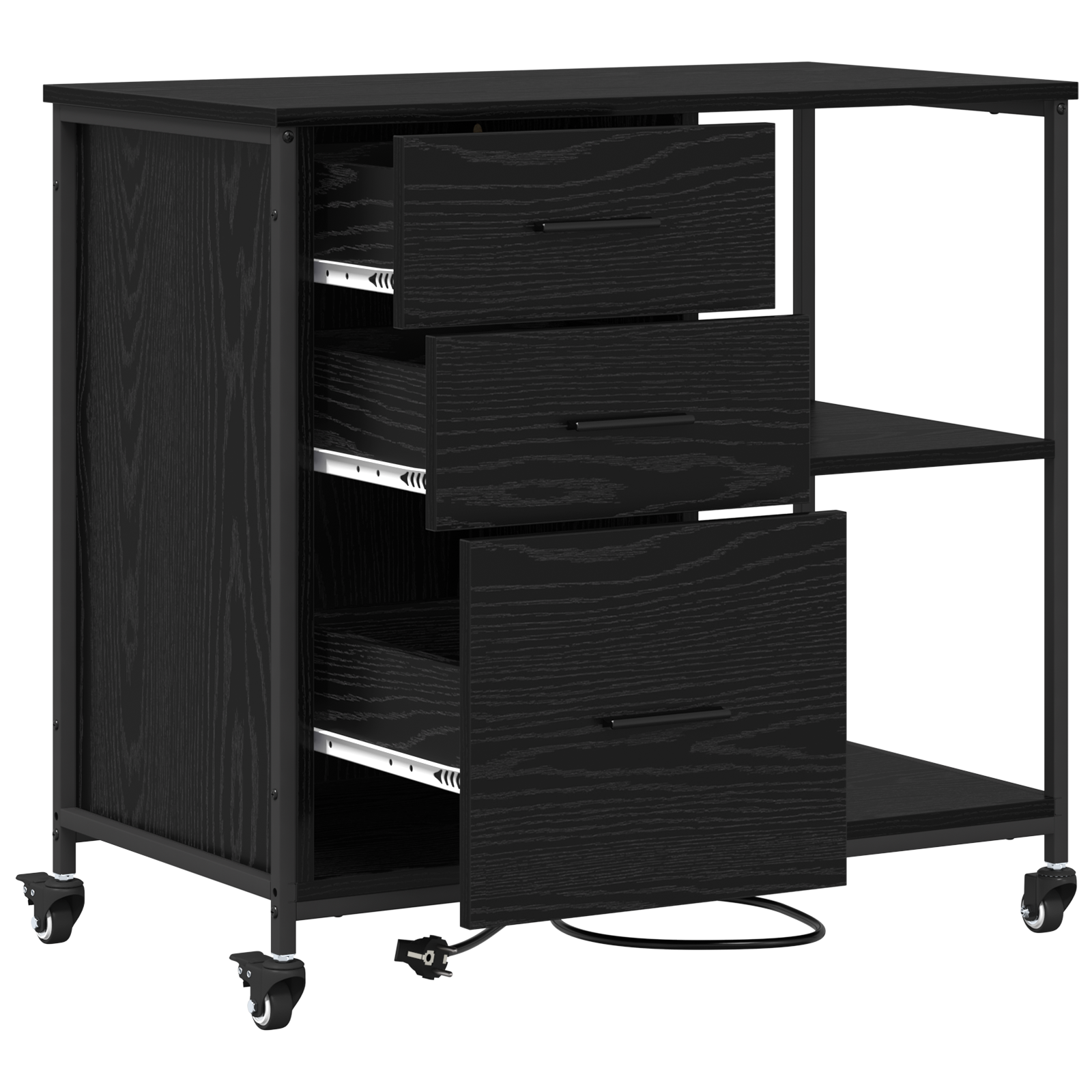 vidaXL Dulap de birou Stejar negru 76 x 41 x 72 cm Lemn compozit vidaXL Dulap de birou Stejar negru 76 x 41 x 72 cm Lemn compozit