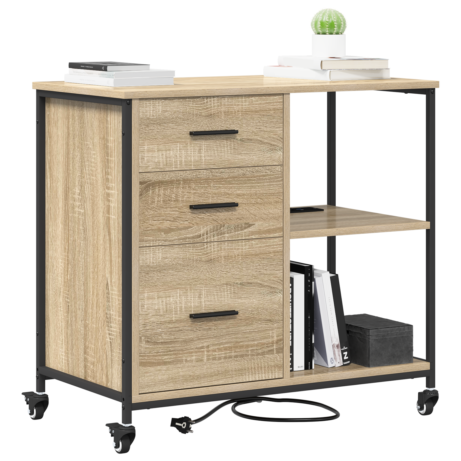 vidaXL Dulap de birou Stejar sonoma 76 x 41 x 72 cm Lemn compozit