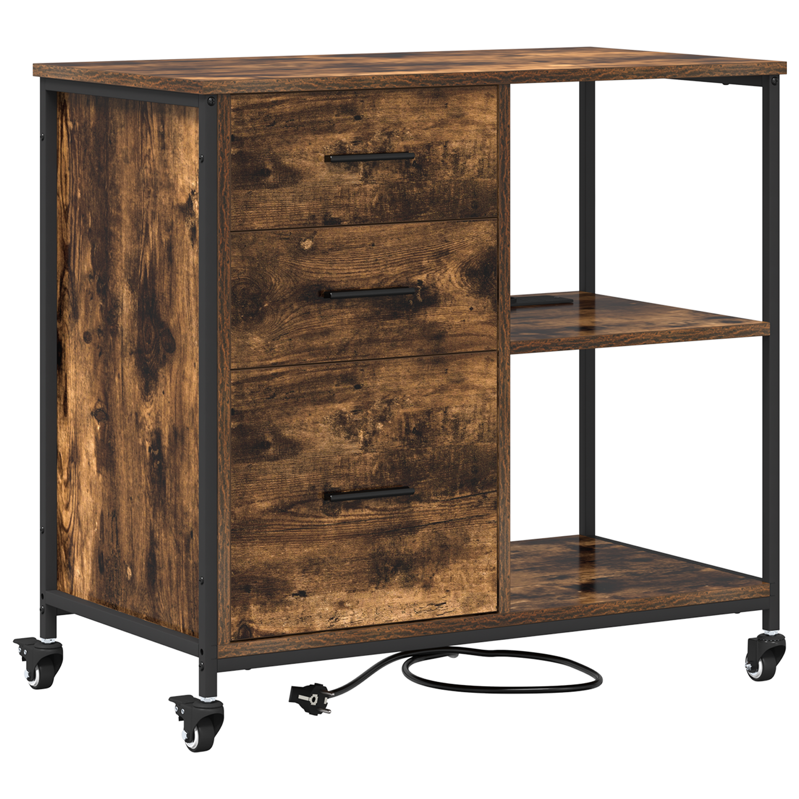 vidaXL Dulap de birou Stejar afumat 76 x 41 x 72 cm Lemn compozit vidaXL Dulap de birou Stejar afumat 76 x 41 x 72 cm Lemn compozit
