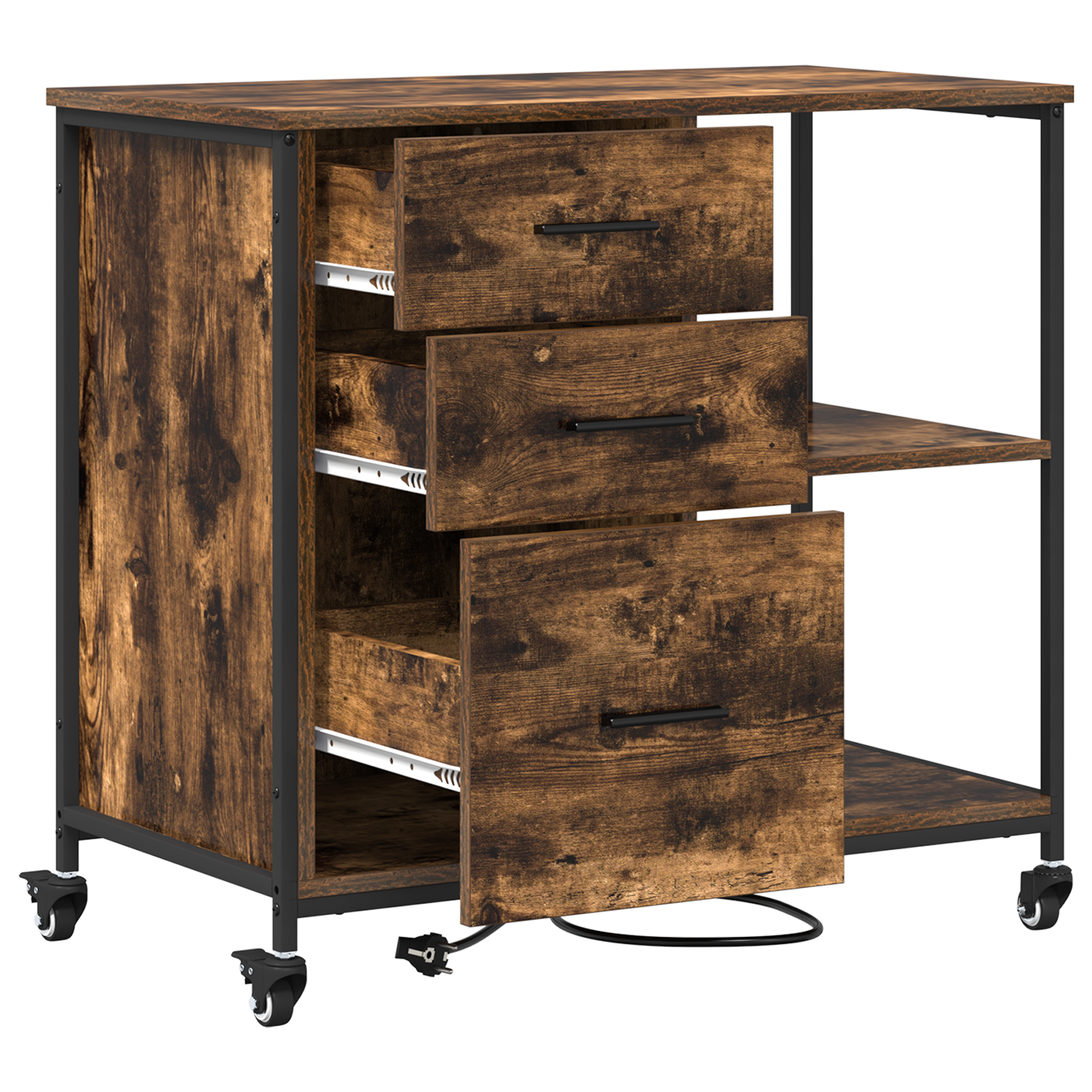 vidaXL Dulap de birou Stejar afumat 76 x 41 x 72 cm Lemn compozit vidaXL Dulap de birou Stejar afumat 76 x 41 x 72 cm Lemn compozit