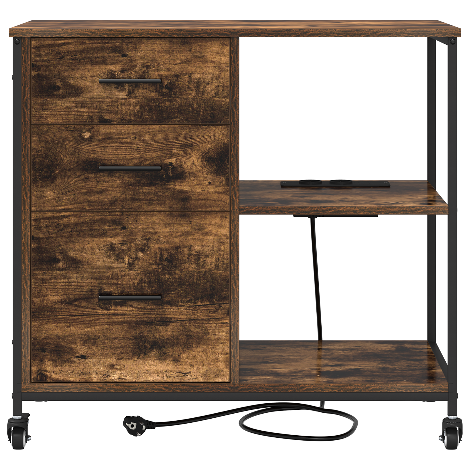 vidaXL Dulap de birou Stejar afumat 76 x 41 x 72 cm Lemn compozit vidaXL Dulap de birou Stejar afumat 76 x 41 x 72 cm Lemn compozit