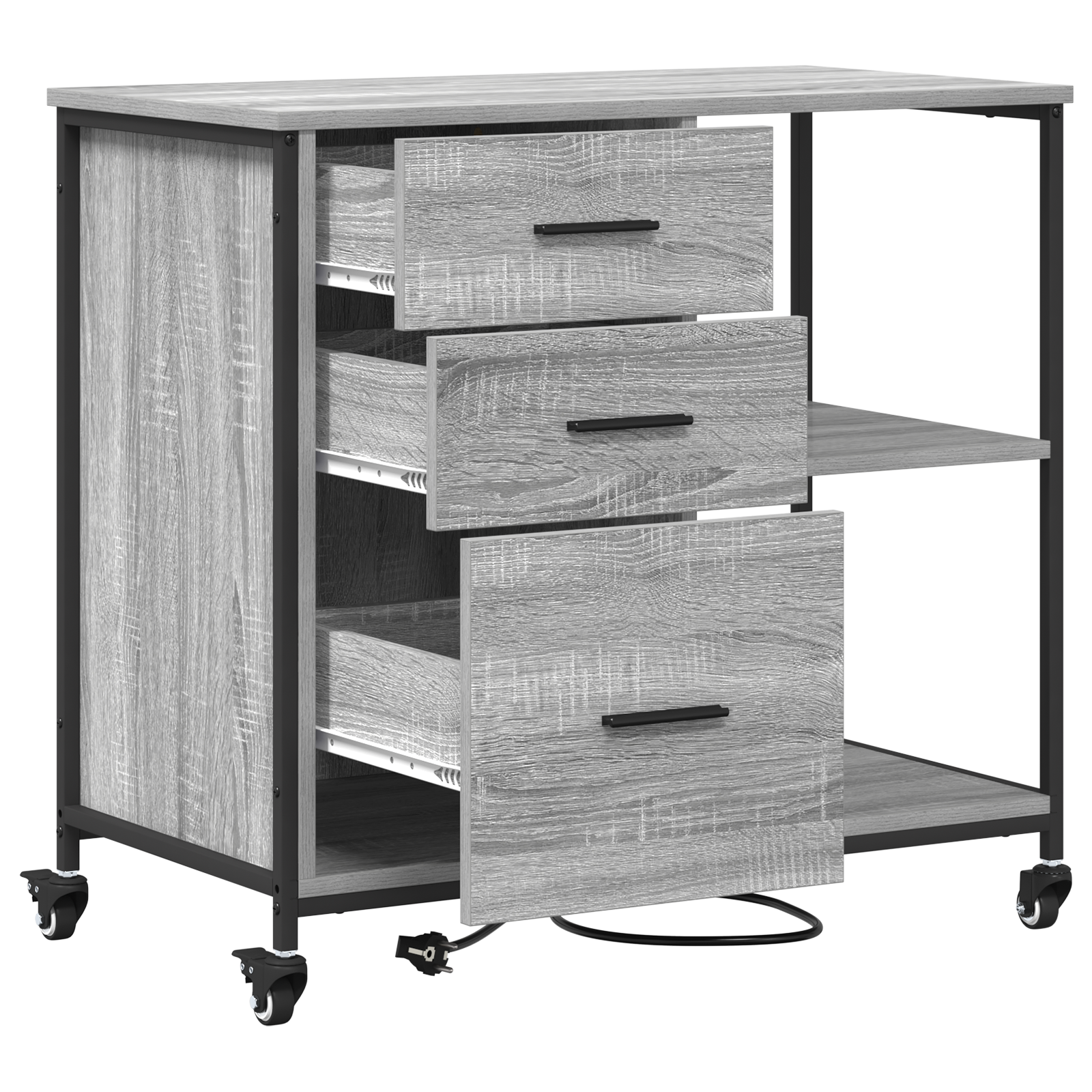 vidaXL Dulap de birou sonoma gri 76 x 41 x 72 cm Lemn compozit