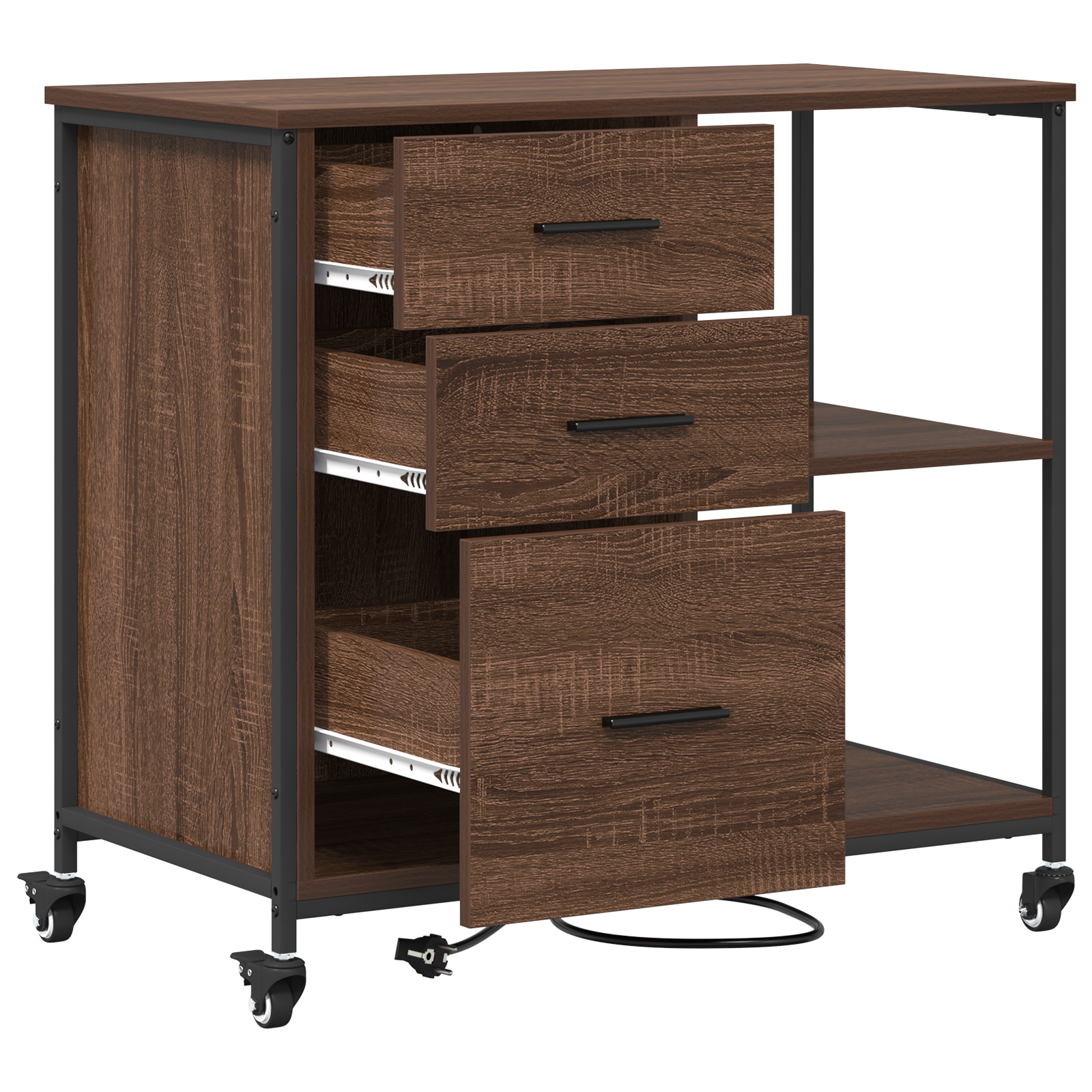 vidaXL Dulap de birou Stejar brun 76 x 41 x 72 cm Lemn compozit