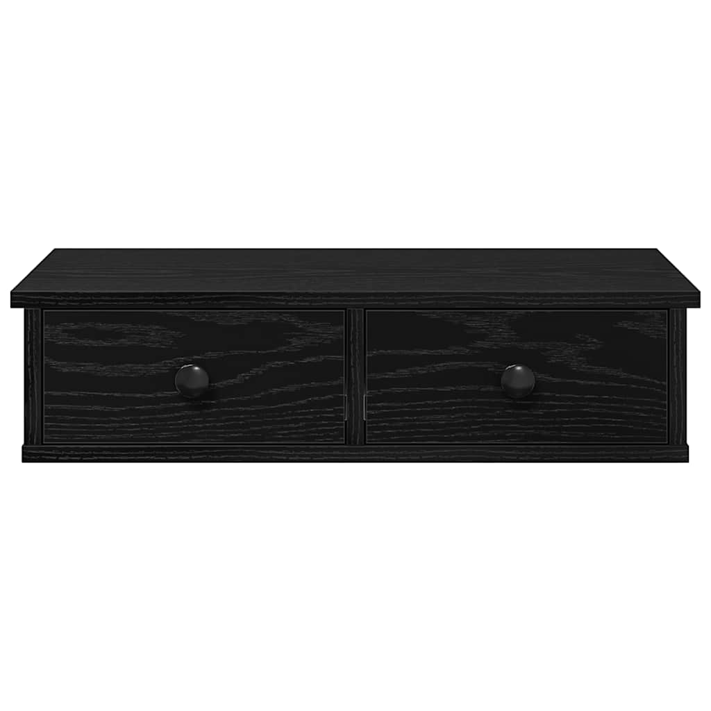 vidaXL Raft de perete cu sertare negru 60x28x15 cm lemn prelucrat vidaXL Raft de perete cu sertare negru 60x28x15 cm lemn prelucrat