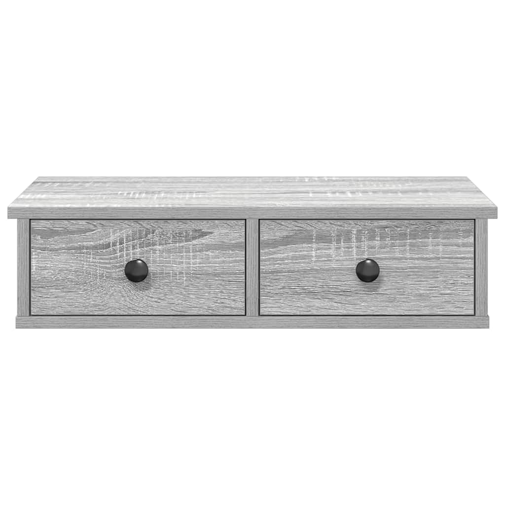 vidaXL Raft de perete cu sertare Gri Sonoma 60x28x15 cm Lemn prelucrat vidaXL Raft de perete cu sertare Gri Sonoma 60x28x15 cm Lemn prelucrat