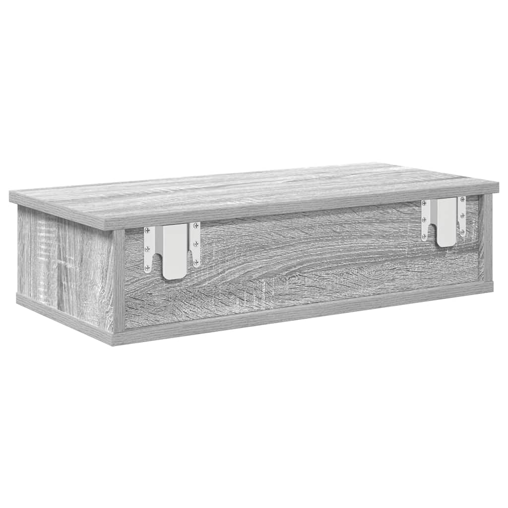 vidaXL Raft de perete cu sertare Gri Sonoma 60x28x15 cm Lemn prelucrat vidaXL Raft de perete cu sertare Gri Sonoma 60x28x15 cm Lemn prelucrat