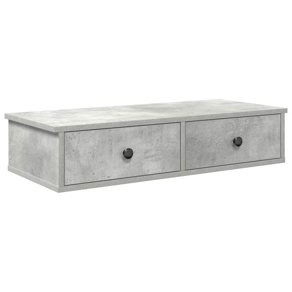 vidaXL Raft de perete cu sertare Gri beton 80x31x17 cm Lemn prelucrat