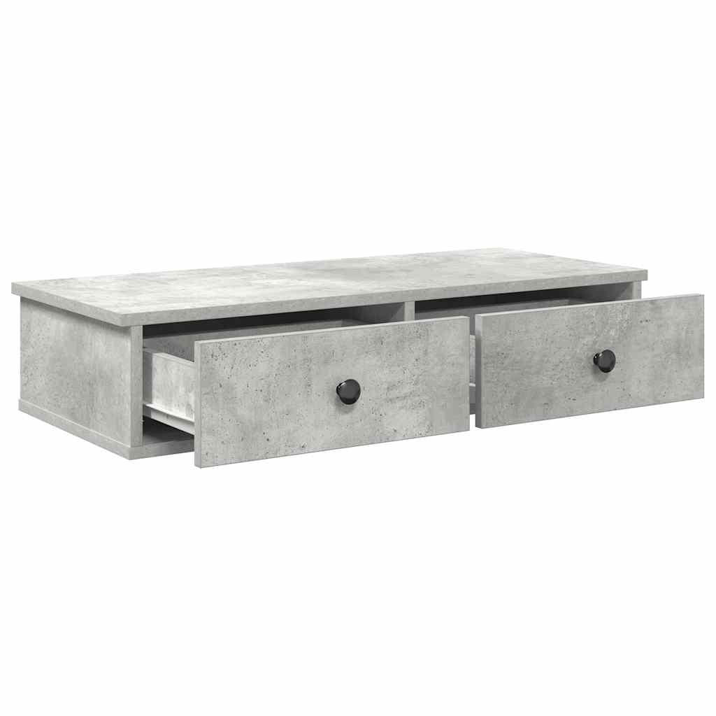 vidaXL Raft de perete cu sertare Gri beton 80x31x17 cm Lemn prelucrat