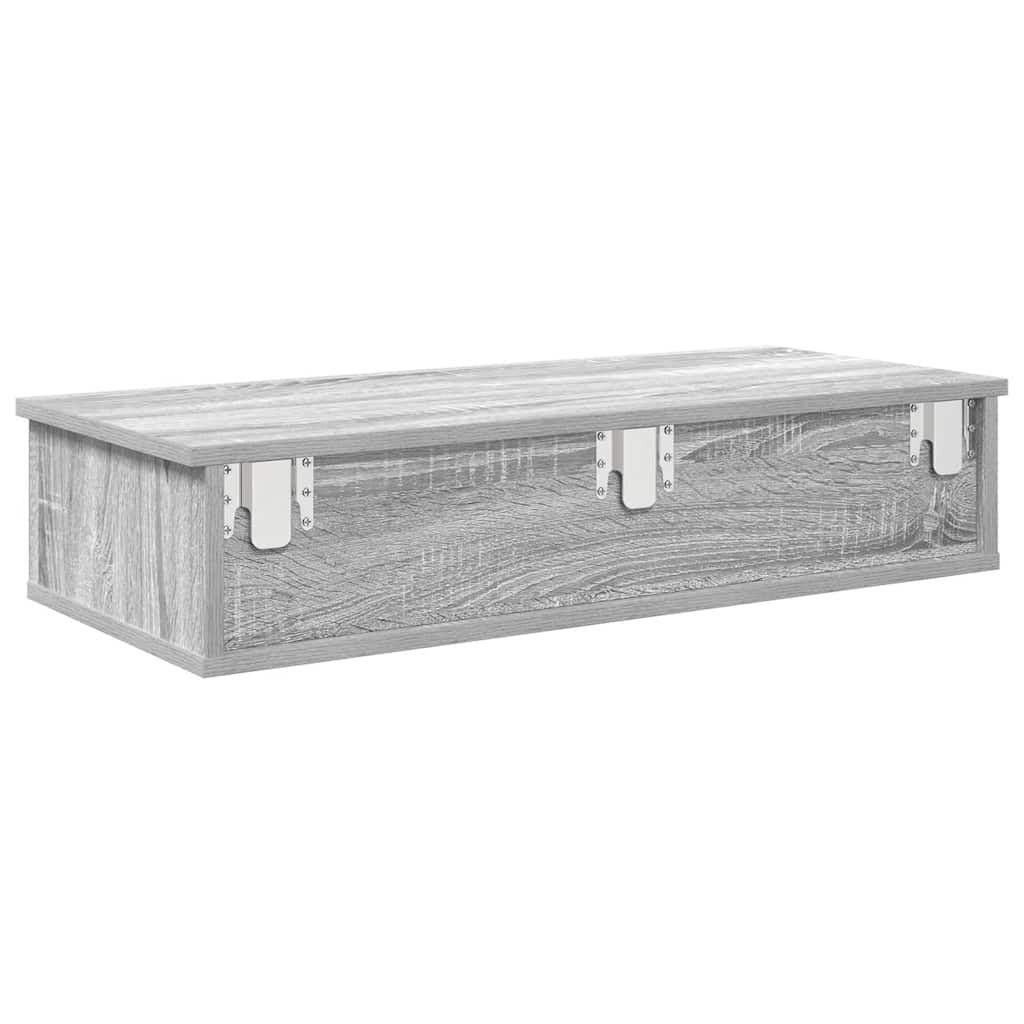 vidaXL Raft de perete cu sertare Gri Sonoma 80x31x17 cm Lemn prelucrat vidaXL Raft de perete cu sertare Gri Sonoma 80x31x17 cm Lemn prelucrat